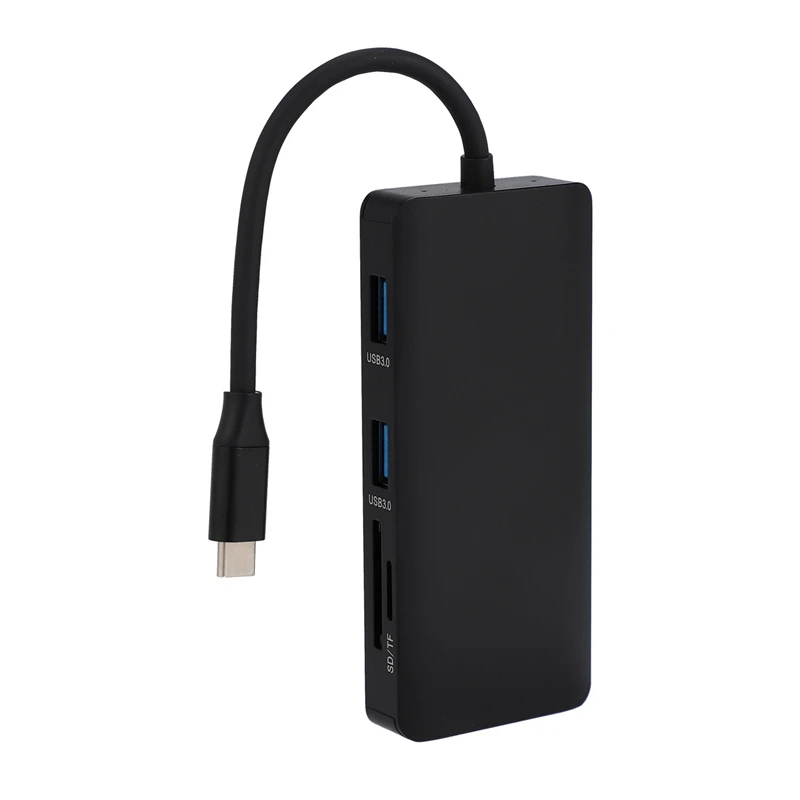 9 в 1 USB-C type C концентратор до 3,5 мм аудио микрофон 4K HDMI VGA RJ45 Lan адаптер USB 3,0 SD TF кард-ридер Тип C PD зарядный адаптер концентратор