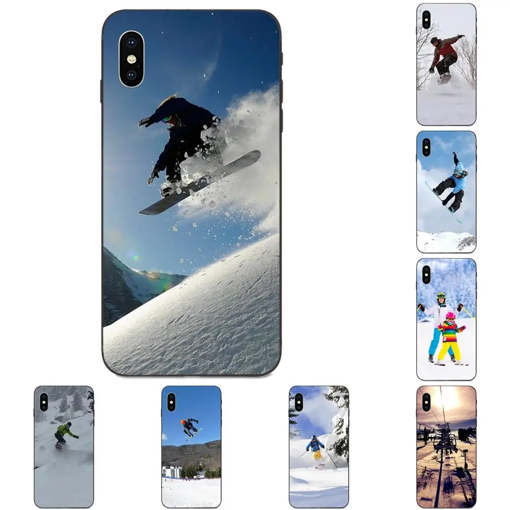 Для Apple iPhone 4 4S 5 5S SE 6 6S 7 8 11 Plus X XS Max XR Pro мягкий дизайн снег или Die Лыжный Сноуборд