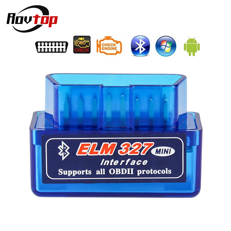

Rovtop ELM327 V1.5 Bluetooth OBD2 OBDII Auto Code Reader Scan Tools ELM 327 Car Diagnostic Tools Scanner For Android Symbian Z2