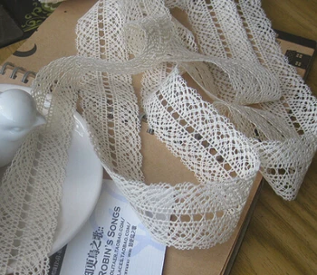 

10 yards 3cm 1.18" wide beige cotton fabric embroidery clothes dress lace trim tapes ribbon T19X78N200315B