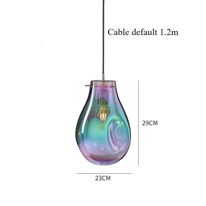 Современный минималистичный подвесной светильник из цветного стекла, современный подвесной светильник для спальни, гостиной, прикроватный светильник, светильник для кафе - Цвет корпуса: D