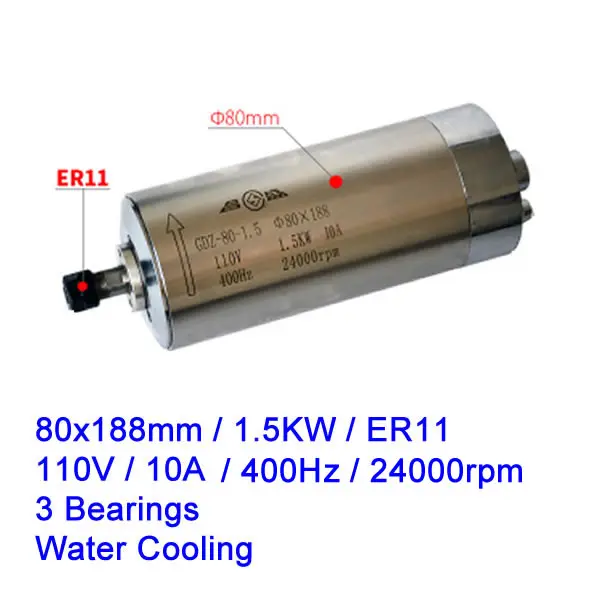80x188mm 1.5KW 110V Шпиндельный двигатель с ЧПУ 800 Вт 110 кВт 220 кВт 380 кВт водяное воздушное охлаждение гравировальный станок ось Z вал в - Цвет: 80x188mm 1.5KW 110V