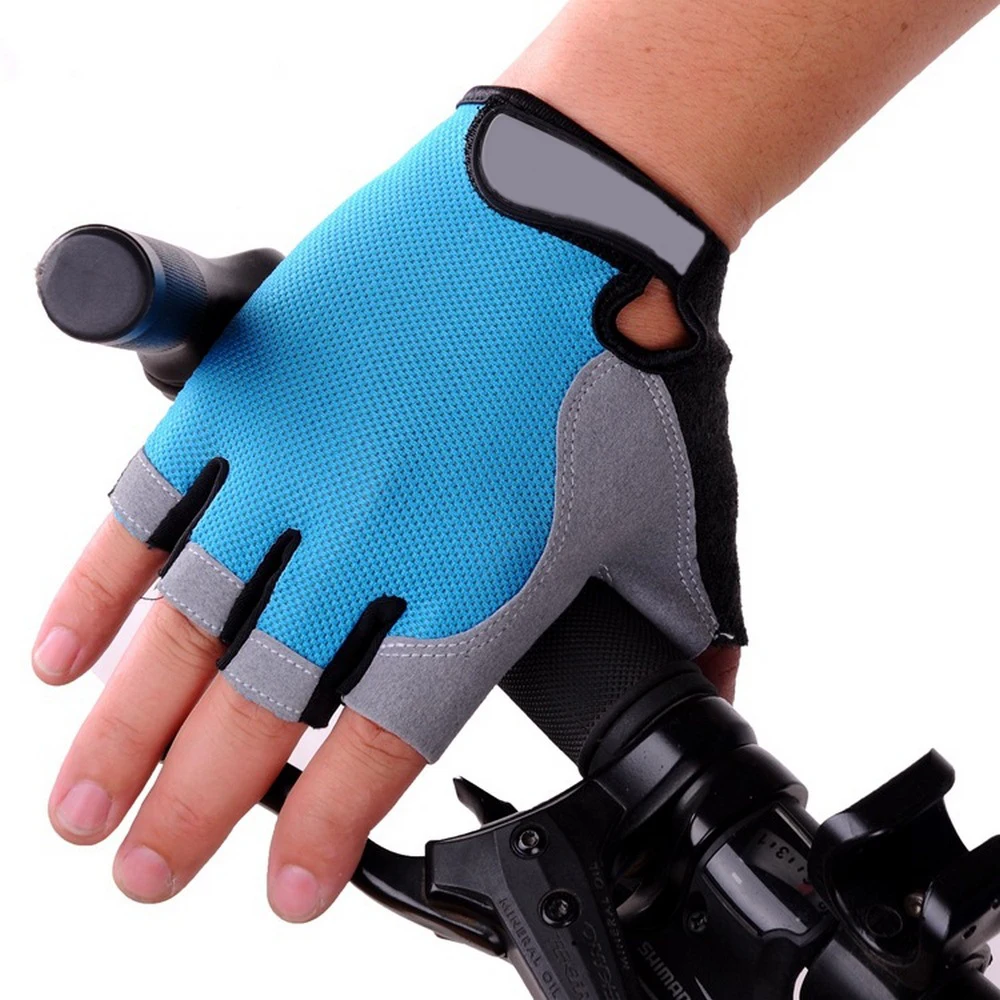 Guantes de medio dedo para ciclismo al aire libre para hombre y mujer, de silicona, antideslizantes, para equipo deportivo de ciclismo de montaña