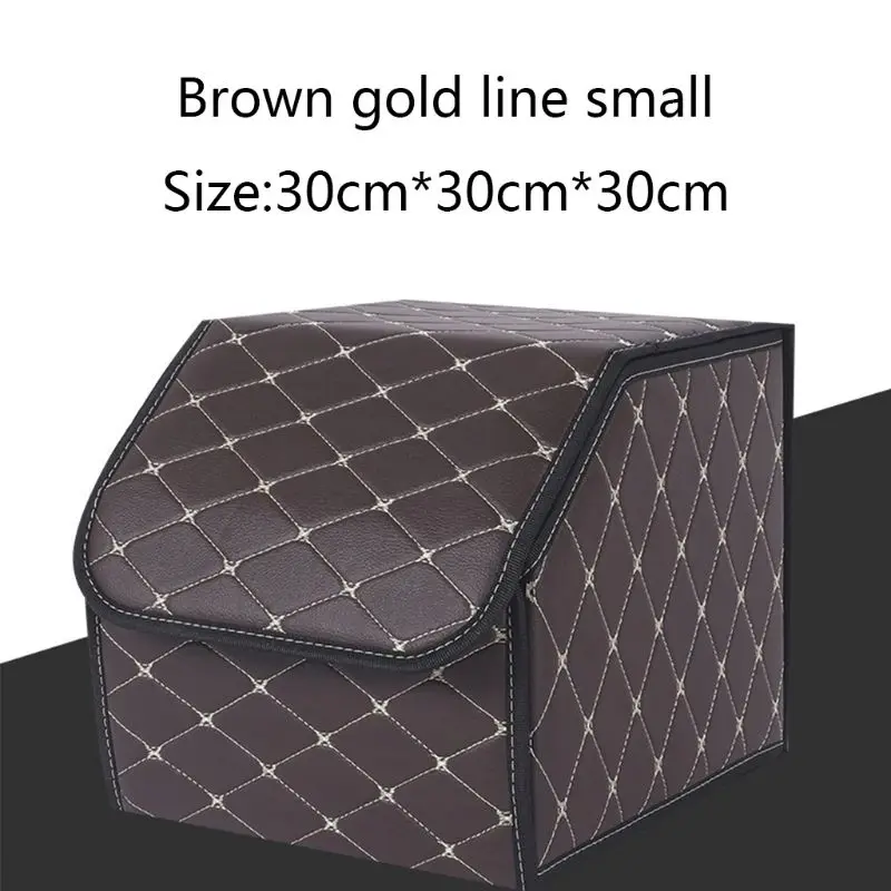 Многоцелевой складной органайзер для хранения багажника автомобиля с крышкой, портативный ящик для хранения, органайзер для багажника автомобиля, чехол S/M/L - Название цвета: Brown S
