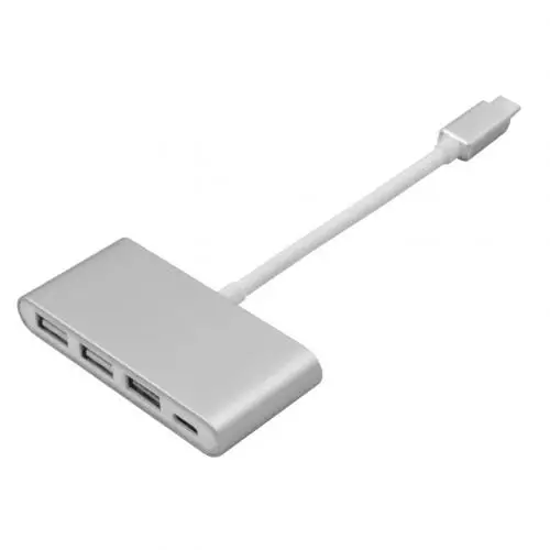 Несколько Порты 4-в-1 Тип с портом типа C 2,0/3,0 разветвитель usb-хаб адаптер для м acBook портативных ПК компьютер универсальные аксессуары - Цвет: Серебристый
