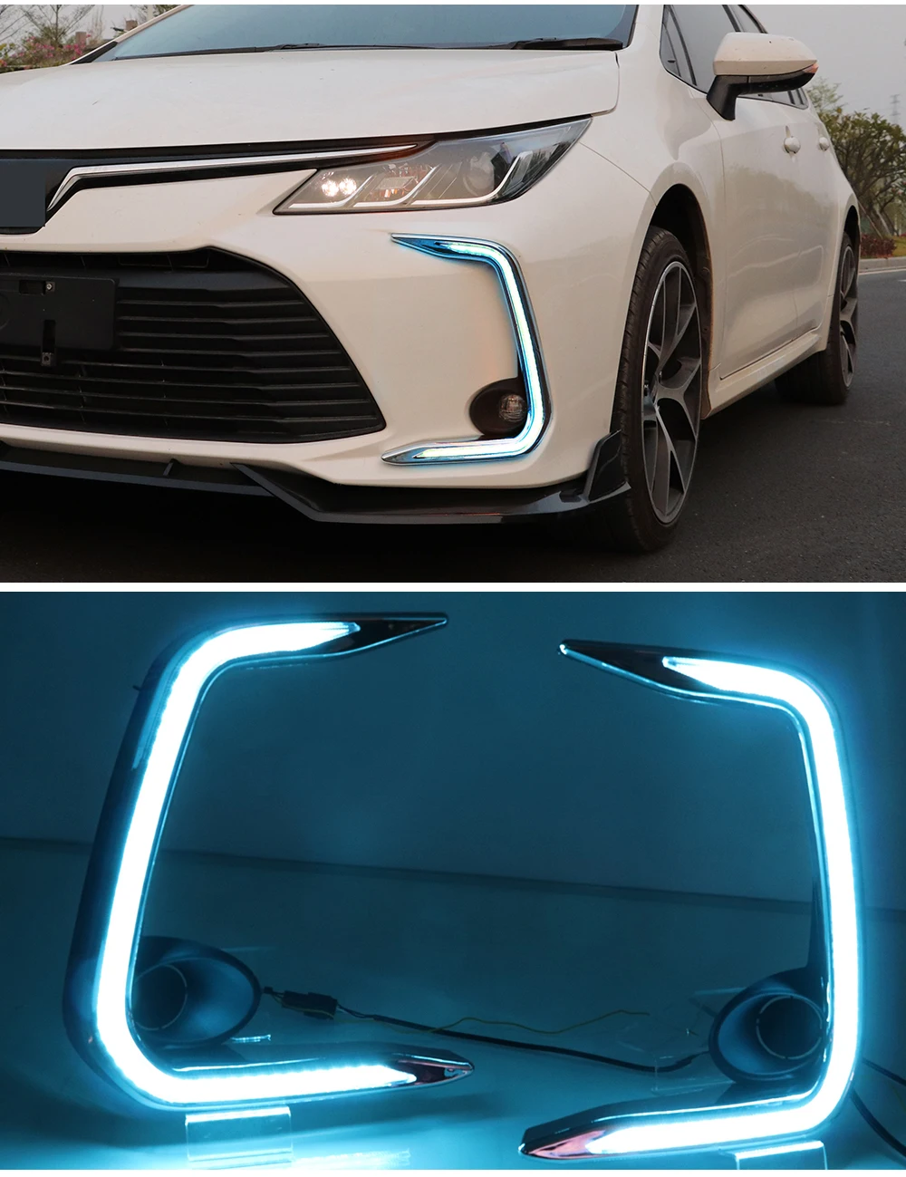 Автомобильный мигающий 2 шт. для Toyota Corolla желтое Сигнальное реле Водонепроницаемый Автомобильный светодиодный DRL лампа Светодиодный дневной ходовой светильник