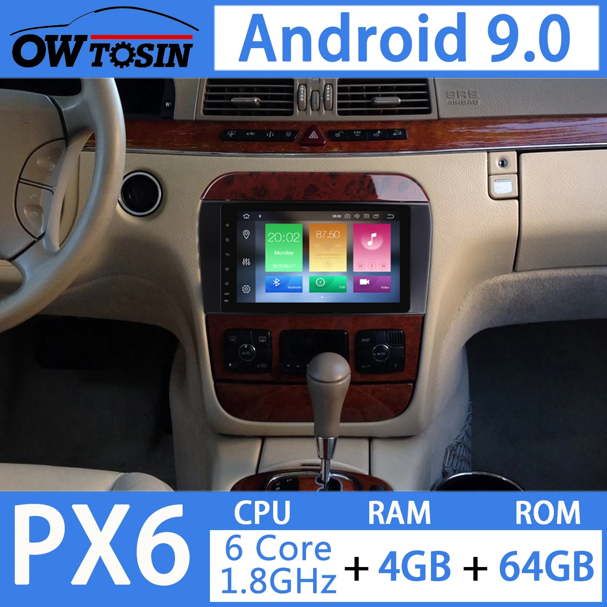 Top 8" Android 9.0 4G+64G Car Multimedia Player For Mercedes Benz S CL Class W220 W215 CL Class W215 CL600 CL55 Radio GPS Navigation 1