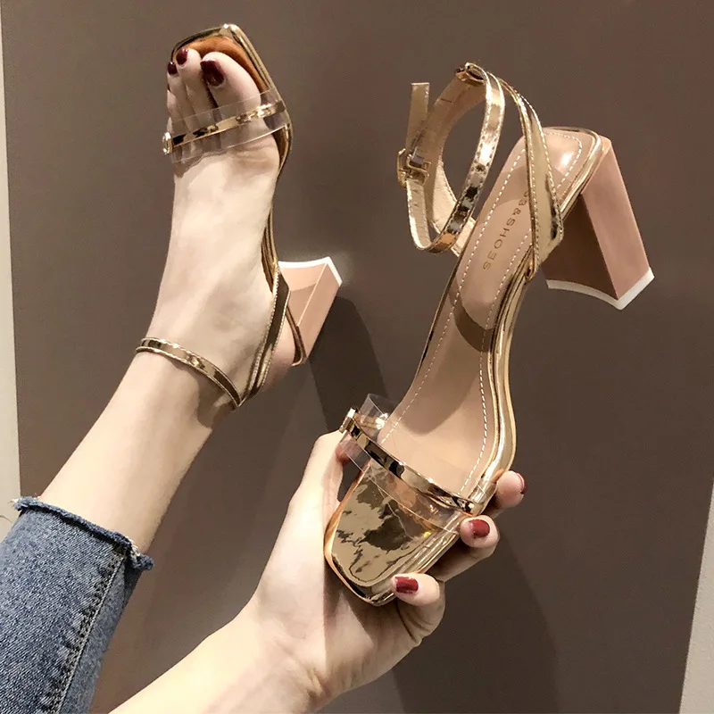 

Seckilling! Man-made Diamond Peep Toe Chunky Heel High Heel Shoes, Rebate Does Not Change Oh