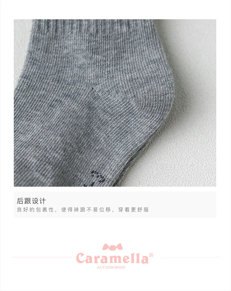 Caramella/3 пары; сезон весна-лето; Детские носки с вышивкой в виде красного сердца; цвет черный, белый, серый; удобные короткие носки из чесаного хлопка для малышей