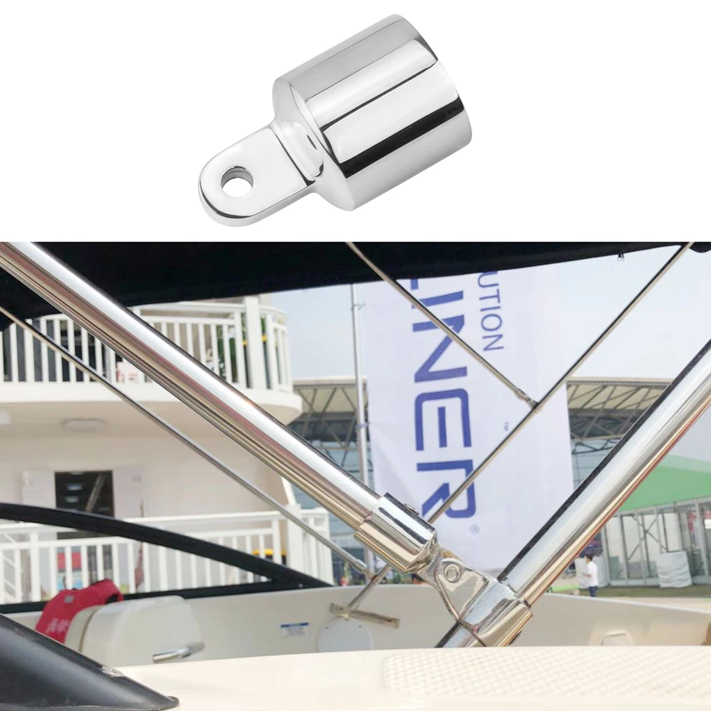 2pieces Marine Stainless Steel Eye End Cap Bimini Top Fitting/Hardware 1''