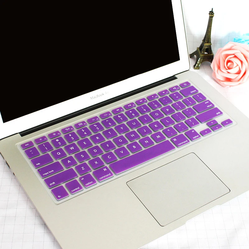 Пылезащитная крышка клавиатуры ЕС для MacBook Pro 13 15 дюймов с сенсорной панелью ЕС клавиатура протектор A1706 1707 силиконовый чехол - Цвет: eu purple
