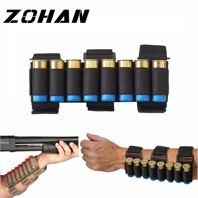 

ZOHAN Airsoft Hunting Molle 8 Bullets GA Shotgun Shells Holder Shooting Arm Band 12 Gauge Bullet Ammo Cartridge Pouch