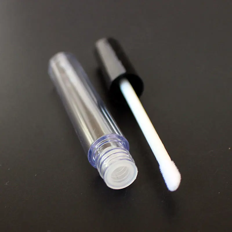 Recipiente de Bálsamo Labial com Tampa Lote Vazio Plástico Claro Lábio Gloss Tubo Preta Transprent Redondo Lipsgloss Recarregáveis Garrafas 50 Pçs - 3ml 5 lábio gloss tubo recipiente de bálsamo labial