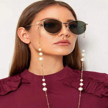 

2020 new arrival ladies fashion reading glasses chain metal sunglasses rope casual pearl beads glasses chain women glasses
