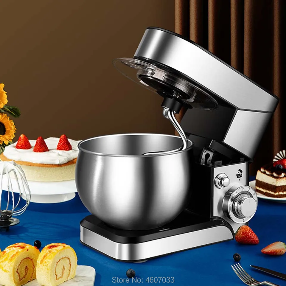 5.5L large capacity bowl Stainless steel Blender 6-speed Kitchen chef Electric Food Stand Mixer Egg Whisk Dough Cream mixing
