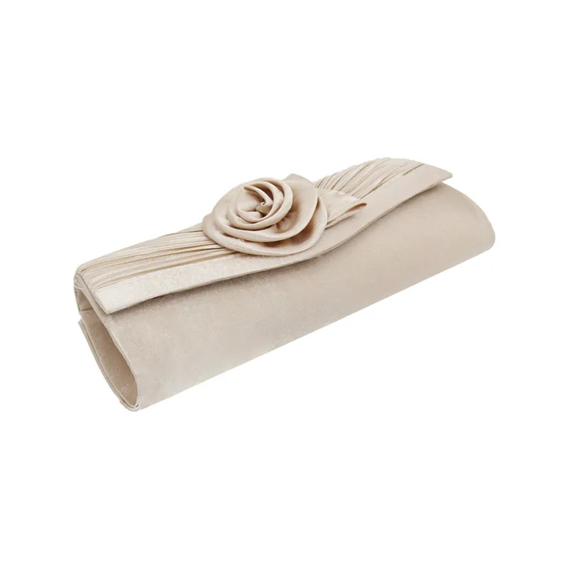 Luxy Moon Apricot Floral Satin Clutch Evening Bag Side View