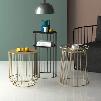 

Modern Simple Sofa with Ferric Arts Scandinavian Living Room Creative Light Luxury modern rose golden round wire metal storage b