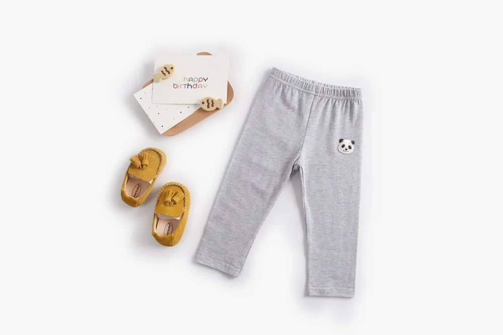 Girl'S Leggings Autumn New Style Childrenswear Children GIRL'S Small CHILDREN'S Cartoon Solid Color Tight Trousers INS Kore