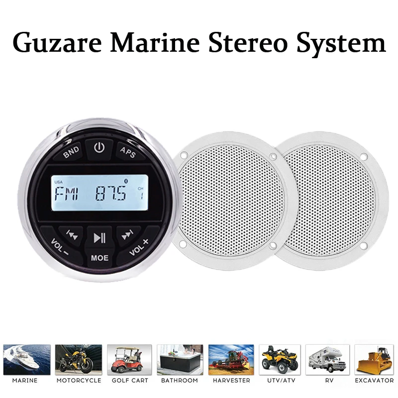 Морской аудио стерео Bluetooth Лодка радио приемник Автомобильный MP3 плеер + 4