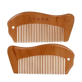 

Healthy Comb Set Wood Massage Comb Anti-Hair Knot Com varved Peach Wooden Comb Large Size