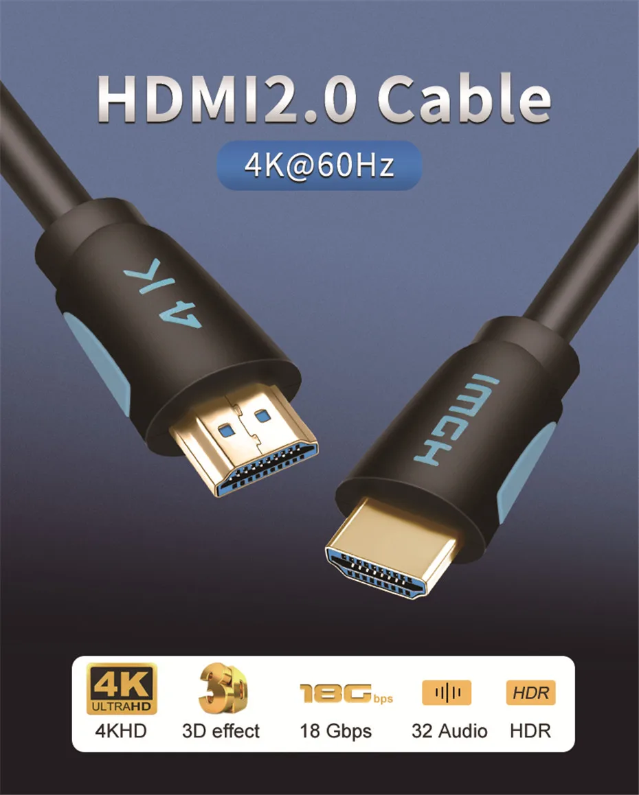 Anmck HDMI кабель 2,0 HDMI к HDMI 3 м 5 м 8 м 10 м 15 м 20 м поддержка 3D HDR 4 к 60 Гц Ultra HD для разветвителя переключатель PS4 tv Box проектор