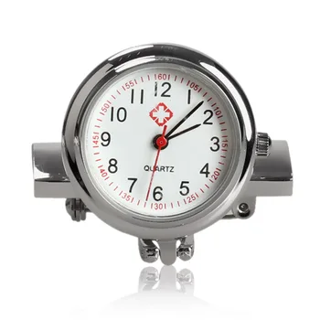 

Fashion Mini Nurse Table Pocket Watch with Clip Brooch Chain Quartz Watches Gifts FEA889