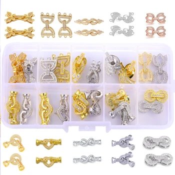 

Juya DIY Jewelry Kits Supplies 10 Styles Decorative Copper Fasteners Clasps Accessories For Handmade Beading Jewelry Making
