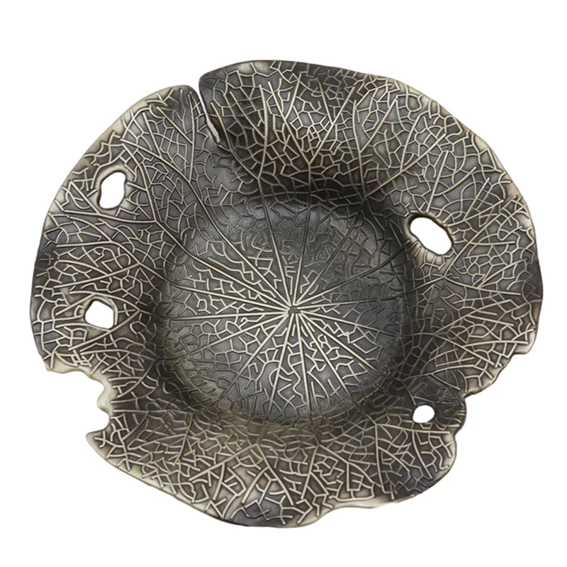 Bronze lotus leaf Ретро Китайский Стиль сплав поднос для чашек цветок лотоса в Форме Кленового Листа коврик для чашек кофе подставка винтажная китайская подставка - Цвет: Bronze lotus leaf