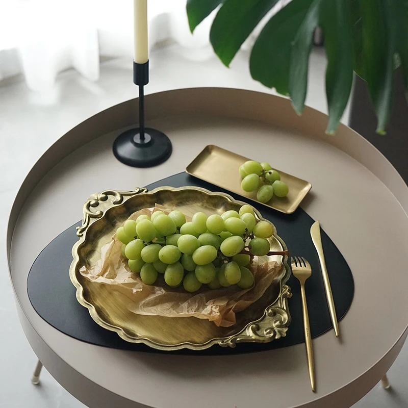 Vintage Gold/ Silver Bread Food Display Tray for Dinnerware Wedding Home Birthday Party Table Fruit Cupcake Cake Fondant Plates