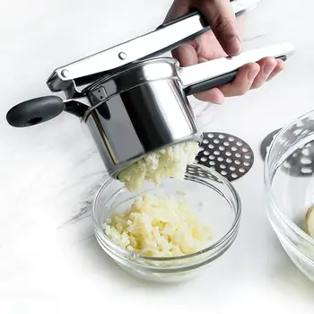 

Manual Silicone Handle Stainless Steel Potato Ricer Squeezer Food Crusher Masher