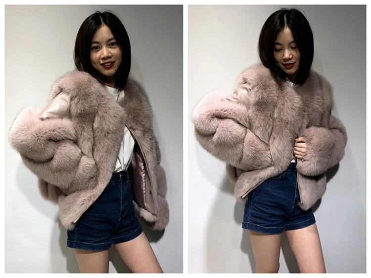 New Coming Thicken Temperament Natural Fur Coat Premium Trendy Outwear New Real Fox Fur Coat Fashion Luxury Warm Coat For Girls