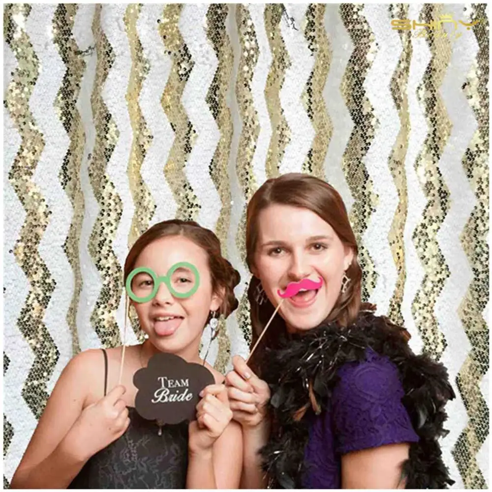 Shinybeauty Photo Booth фон Золотой шеврон свадебный фон шторы с блестками вечерние Backdrops-M190727