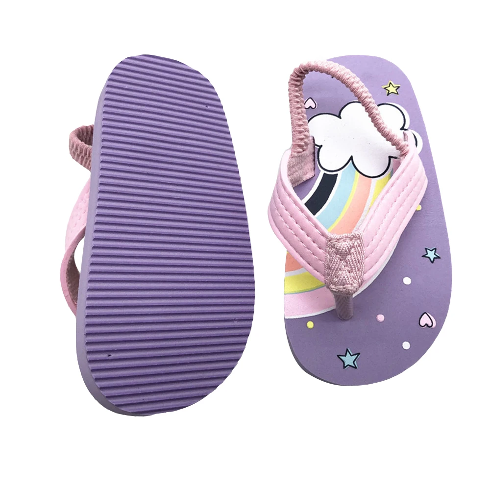 Toddler EVA Slippers Lovely Cartoon Tightness Beach Shoes for 1-6 Years Kids Boys Girls Light Soft Slip Slipper