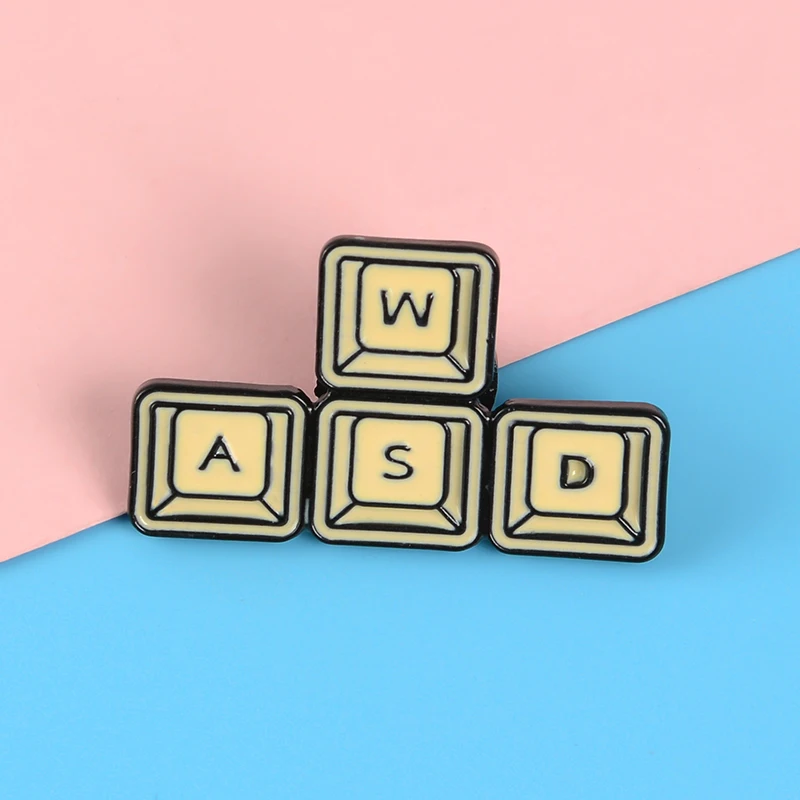 

Computer Keyboard Pins 3D Stereo Effect WASD Badges Brooches Bag Accessories Pins Unique Jewelry Gifts for Programmer Friends