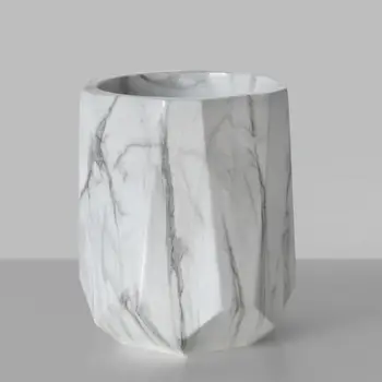 

Office Home Creative Pen Holder Makeup Brushes Vase Storage Box With Marble Grain Desk Container Tool
