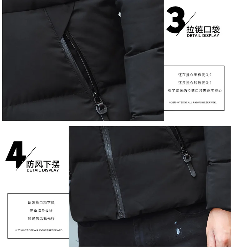 MEN'S Cotton Clothes New Style Thick Hooded Cotton-padded Clothes Men's Korean-style Trend down Coat Winter Cotton-padded J