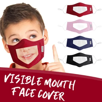 

1/4 Pc Child Face Maskes With Clear Window Visible Expression For The Deaf And Hard Of Hearing Mouth Muffle Mascarillas Mascarar