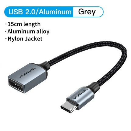 Vention USB C to USB OTG Adapter USB 3.0 2.0 Type-C OTG Data Cable Connector for Samsung GalaxyS 10 MacBook Pro USB C Adapter 2.0 Black Upgrade