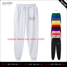 Мужские высококачественные мужские брюки на заказ с черно-белым логотипом, повседневные штаны, одежда для бодибилдинга, повседневные спортивные штаны, штаны для бега