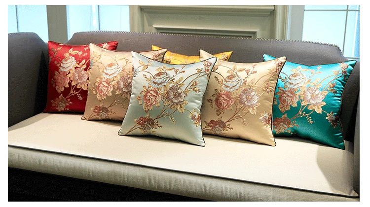 Атласная наволочка, декоративные подушки для дивана, вышитые роскошные наволочки 45*45 см, винтажные Декоративные Чехлы на подушку