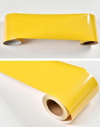 5 м/10 м Водонепроницаемый Съемный ПВХ самоклеющаяся твердая граница обоев линия талии стикер для настенной плитки кухня гостиная домашний декор - Цвет: Shiny Yellow
