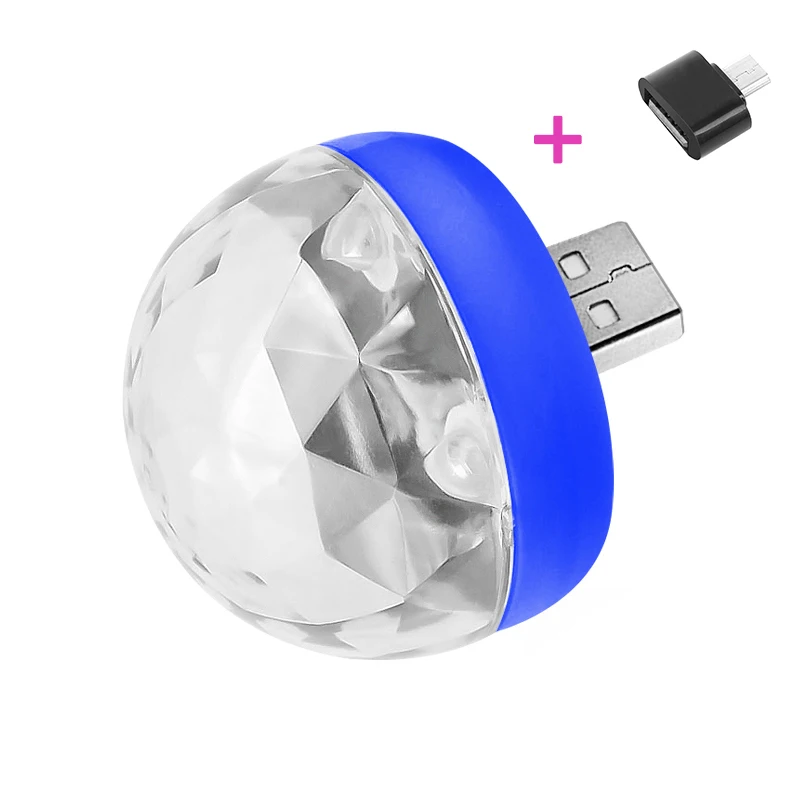 Мини-диско-Освещение USB, светодиодный, портативный, вечерние, яркие, хрустальные, магический шар, сценическая лампа, домашние, вечерние, караоке, Декор, вечерние принадлежности - Цвет: Android blue light