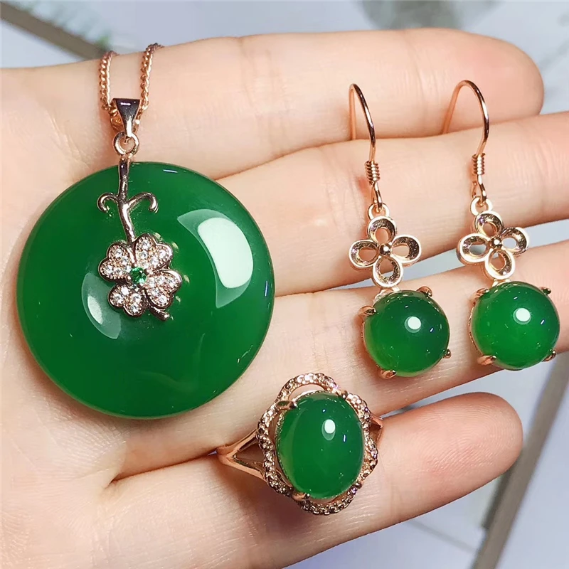 Jadery 925 пробы Серебряное ожерелье/серьги/кольцо Круглый натуральный желтый топаз нефрит ювелирные наборы для женщин ювелирные изделия Прямая поставка