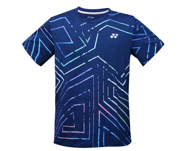 Новая одежда YONEX для бадминтона для мужчин и женщин, футболка с короткими рукавами, Спортивная майка - Цвет: Синий