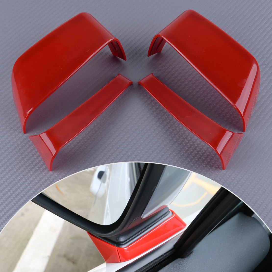 Red ABS Car Door Handle Cover Trim For Jeep Renegade 2015 2016 2017 2018 4pcs