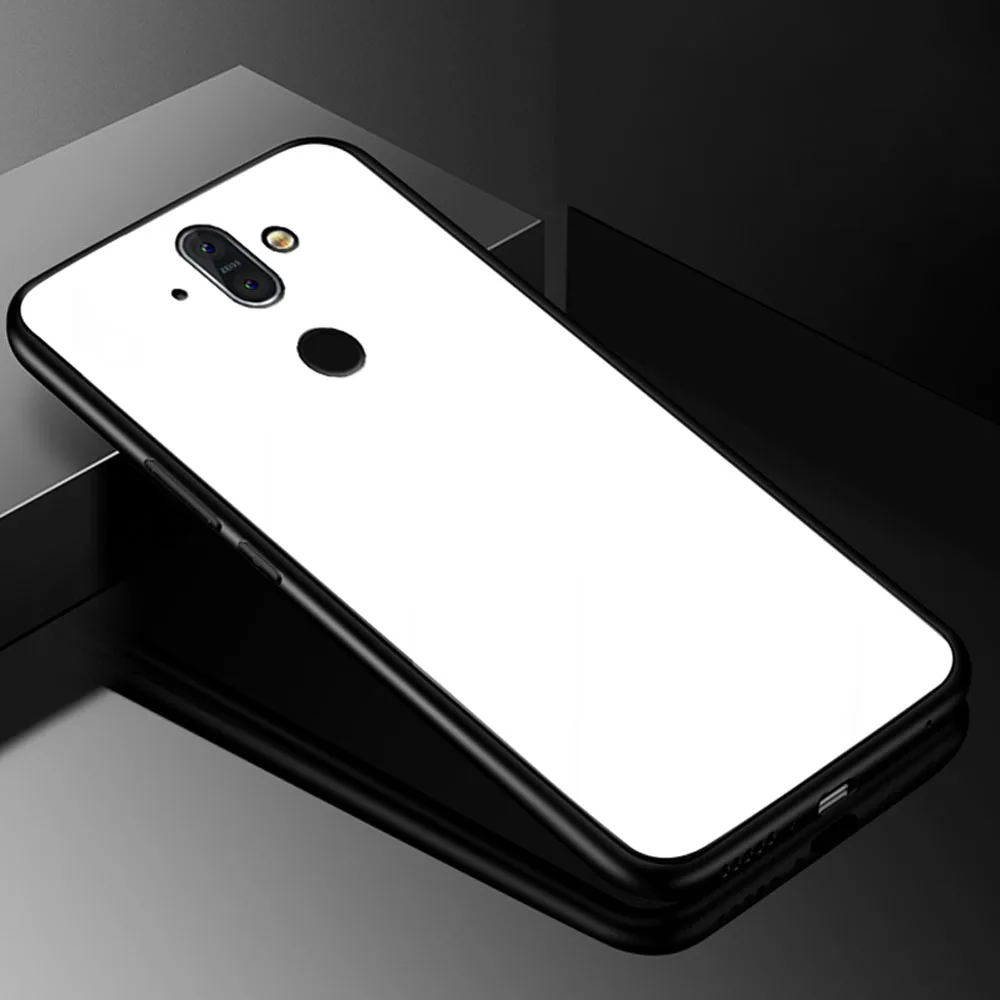 White Чехол из закаленного стекла 6,1 для Nokia 6,1 Plus чехол для Nokia 1055 7 nokia6,1 Nokia7 Plus X6 Dual TA-Чехол-лента на заднюю панель - Цвет: White