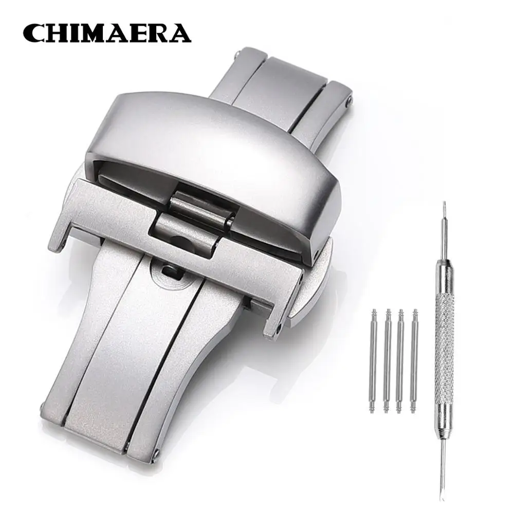 

CHIMAERA Brushed Watch Buckle for Watchband 18 20 22mm Double Push Butterfly Deployment Buckle with Tools