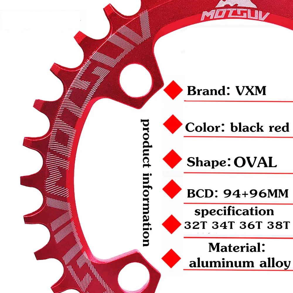 MOTSUV Овальный 94+ 96 мм 94BCD/96BCD 32/34/36/38T MTB горный велосипед передняя Звездочка для ALIVIO M4000 M4050 NX GX X1 рукоятки велосипеда Запчасти