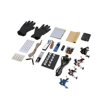 

Tattoo Complete Beginner Tattoo Kit 4 Pro Machine Inks Power Supply Needle Grips Tips Tatto Accessories Basic Set
