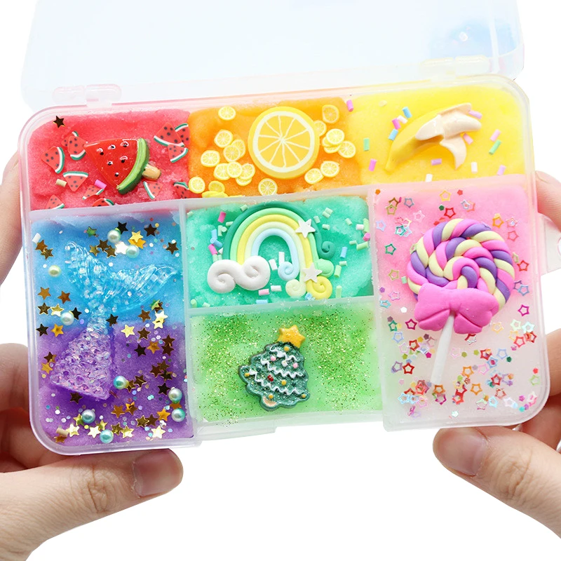 DIY Slime красочные радужные смешанные Мультяшные животные мягкие антистресс пена мяч Пластилин поставки слизи пушистые игрушки для детей - Цвет: Toy B